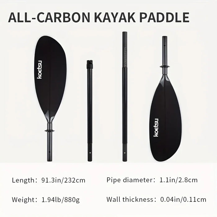 KOETSU full carbon kayak paddle KAYAK canoe double-ended paddle detachable four-section paddle accessories