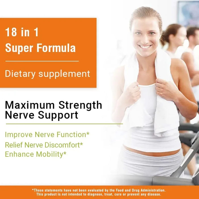 Neuropathy Support Supplement 600mg - Reduces Stress, Promotes Nerve Health and Brain Function, Cellular Energy, Non-GMO