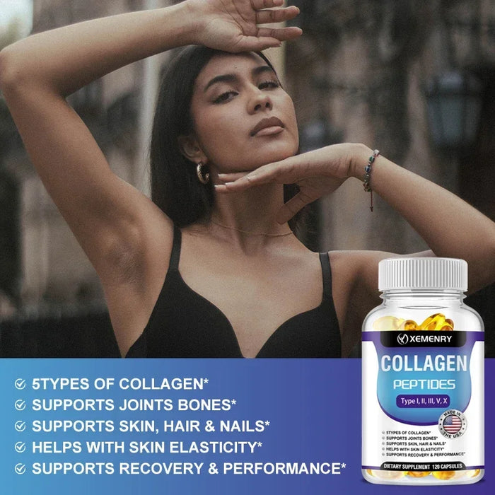 Collagen Peptide - Anti-Aging, Anti-oxidation, Anti-wrinkle, Type I, II, III, V Premium Collagen ComplexSupplements