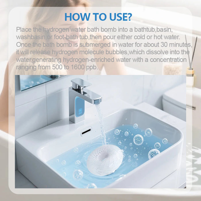 Unosuich Hydrogen Bath Bombs H2 Bathing Kit Molecule Hydrogen Bath Tablet Soak Hydrogen Bath Generator Machine Hydrogen Bath Spa