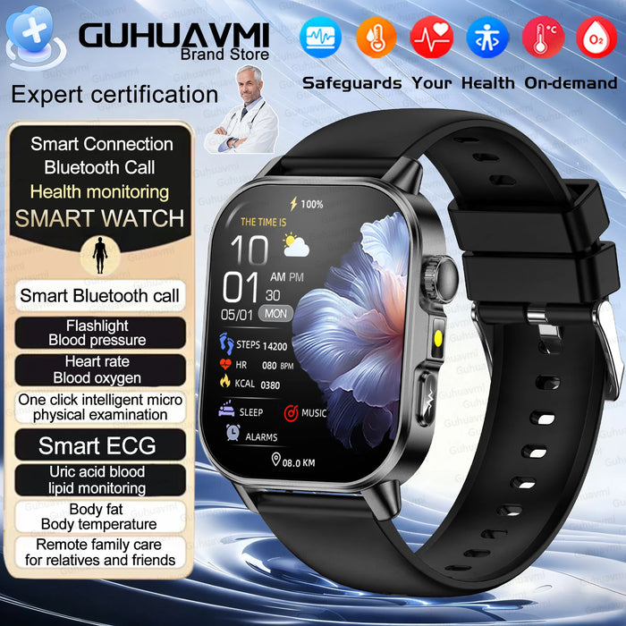 2026 New ECG + PPG Smart Healthy Diagnosis Surveillance Women Body Analysis Blood Pressure Lipid Uric Acid Health SmartWatch Men
