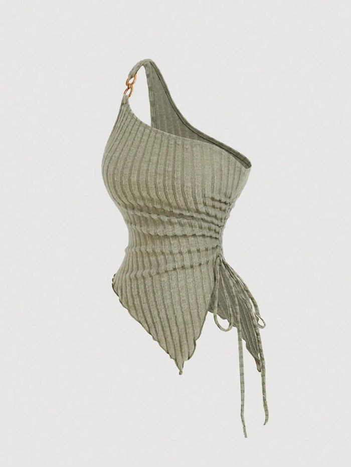 Ladies' fashionable and versatile slim fit and detachable design with sloping shoulder collar and camisole vest