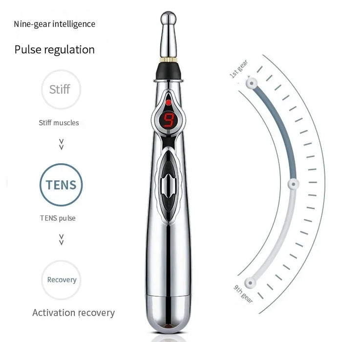 Electronic Acupuncture Pen Relief Pain Massage Point Meridian Energy Meridian Acupuncture Acup Plastic Material Without Battery