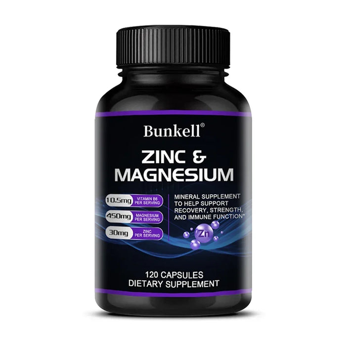 Zinc + Magnesium Supplement, Strong Bones, Teeth, Heart, Nerves, Enhance Immunity, Support Bone Density and Muscle Health