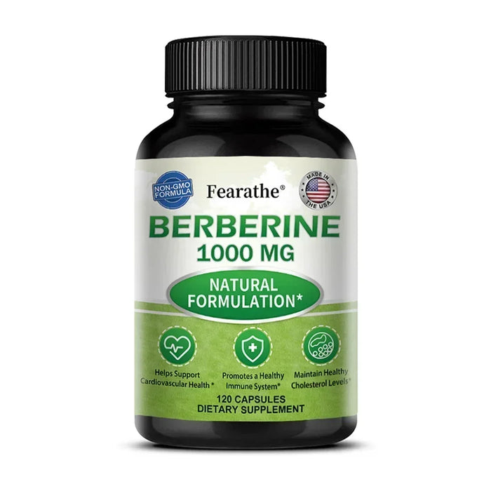 Berberine Supplement 1000mg Berberine HCL - 30/60/120 Capsules - Supports Healthy Metabolic & Cardiovascular Health, Non-GMO