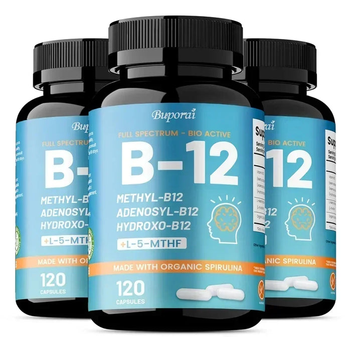 Vitamin B12 - Promotes Brain Health, Boosts Cellular Energy, Improves Mood, Maintains Mental Clarity, and Increases Energy