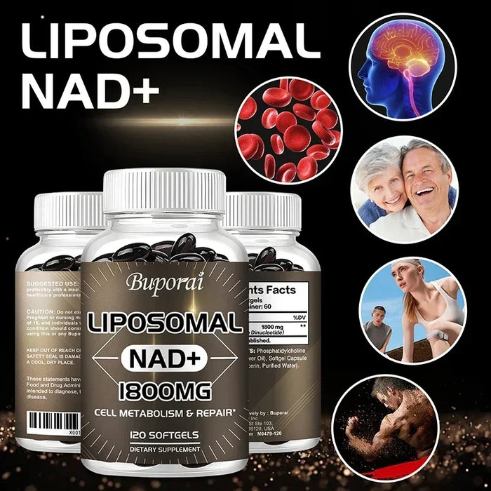Liposomal NAD Supplement - Supports Energy and DNA Repair, Promote Heart & Brain Function Health, Stress Relief, Anti-aging