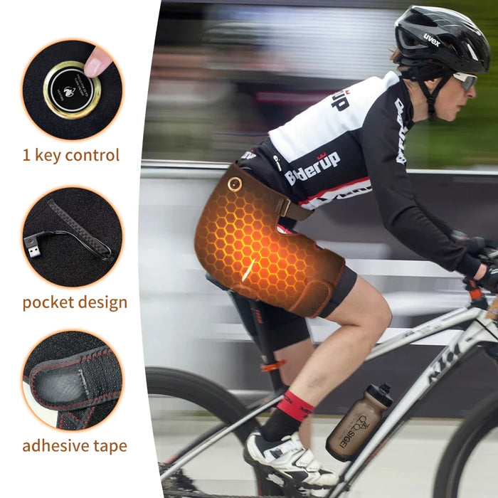 Full-Wrap Hip Support Brace with Massager Sciatica Pain Relief Buttock Physical Therapy Recovery Focused Hip Heating USB-Powered