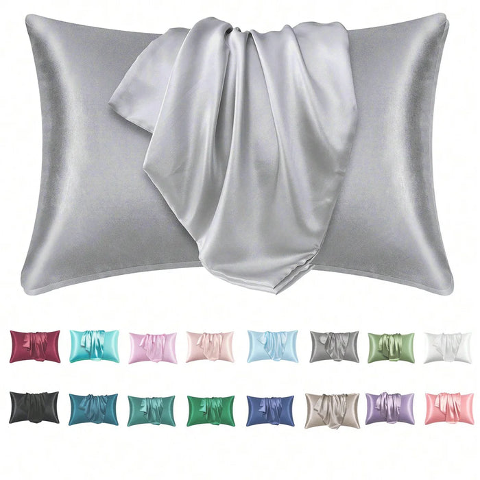 2 pcs Pillowcase for Hair and Skin, Silk Satin Pillowcase  Pillow Cases Set of 2， Silky Pillow Cover with Envelope Closure