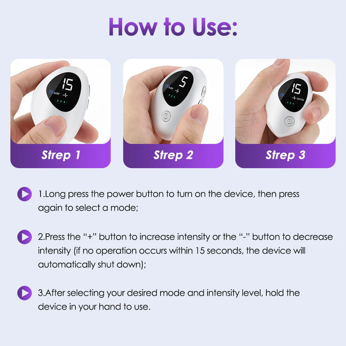 Handheld CES Sleep Aid Device EMS 2Modes & 15 Levels Hypnosis Insomnia Mental Stress Pressure Relief Anxiety Eliminat Relaxation