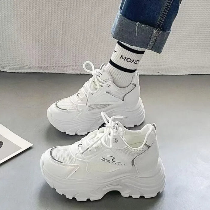 Women's Sport Shoes Spring Autumn New Color Block Sneakers Lightweight Running Shoes Casual Thick Bottom Tennis Vulcanize Shoes