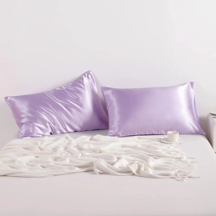 2PCS Satin Pillowcase Gifts Luxurious and Silky Throw Pillows with Envelope Closure 20x36 Inches Pillow Cover for Hair and Skin