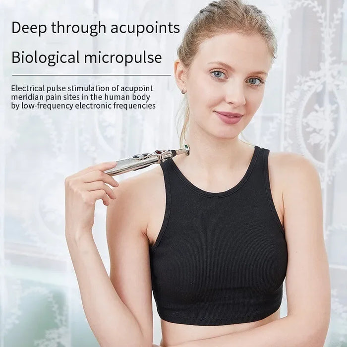 Electronic Acupuncture Pen Relief Pain Massage Point Meridian Energy Meridian Acupuncture Acup Plastic Material Without Battery
