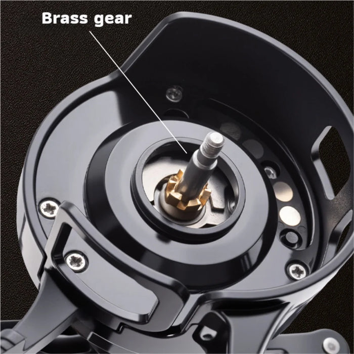 High-Foot Ice Fishing Reel 3.2:1 Gear Ratio 3+1BB Bearings Magnetic Brake For Raft Bridge Sea Fishing Black Red/Gold Left Hand