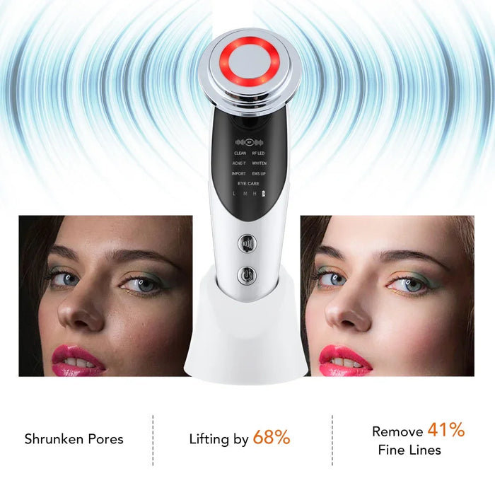 7-in-1 EMS Facial Massager Face Lifting Skin Whitening Deep Cleaning Essence Infusion Beauty Machine Skin Care Beauty Device