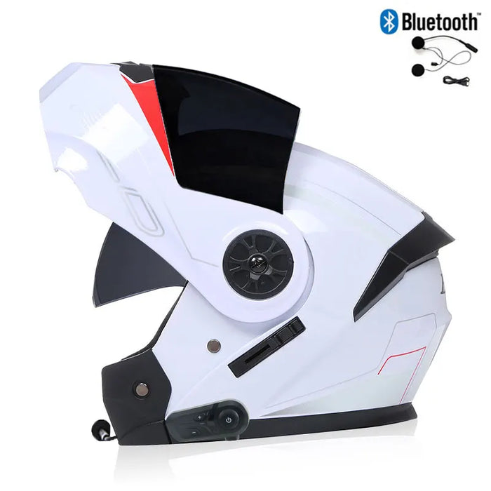Bluetooth Men's Motorcycle Helmets Full Face Casco for Motorcycles Man Motocross Kask Flip up Casque De Moto  DOT Certified BLD