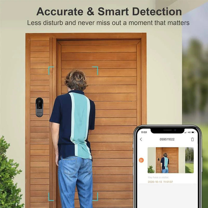 Tuya WiFi WirelessVisual Doorbell Camera Outdoor Waterproof Smart Life APP Notification Motion Detection Night Vision