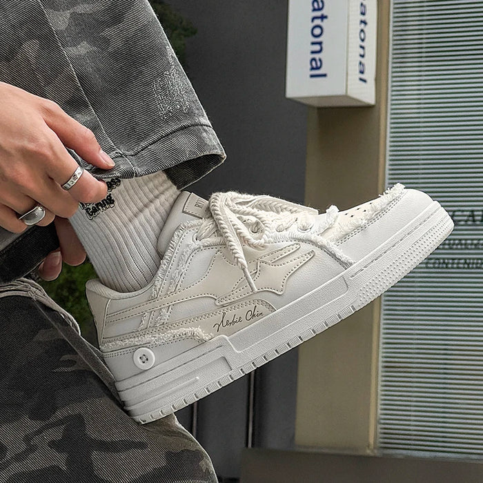 Women Shoes for Men Tennis Retro Punk Canvas Leather Skateboard Shoes Fashion Male Sneakers Couple Outdoor Sport Casual Shoe