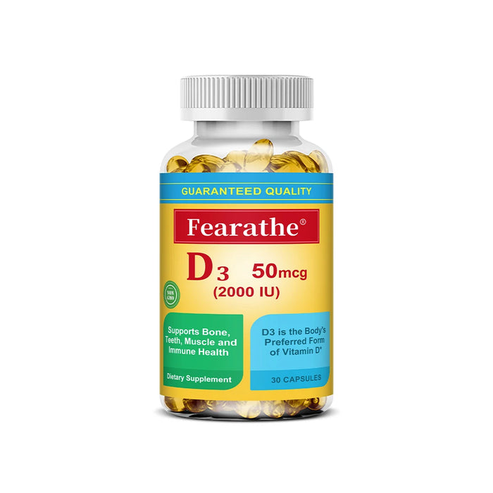 Vitamin D3 2000 IU (50 mcg) Capsules, Extra Strength Vitamin D Supplement for Bone and Immune Health Support,Dietary Supplement