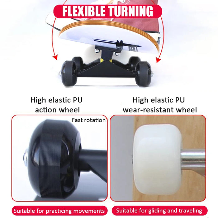60/72/80cm Beginner Skateboard Maple Longboard Double-warped Skateboard Pro Standard Complete Skate Board for Adults Youths Kids