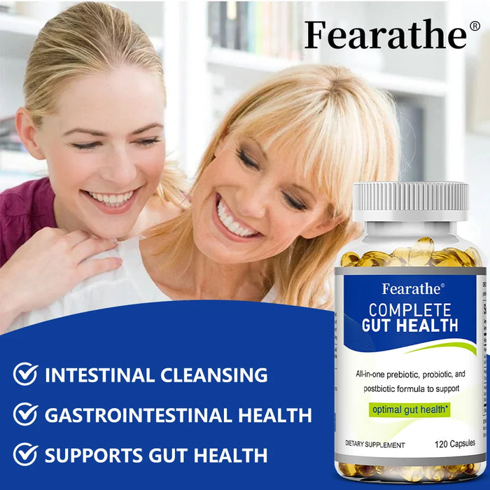 Gut Health Capsules - All-in-One Prebiotic, Probiotic & Postbiotic Formula - Supports Digestion, Detoxification & Immune Balance