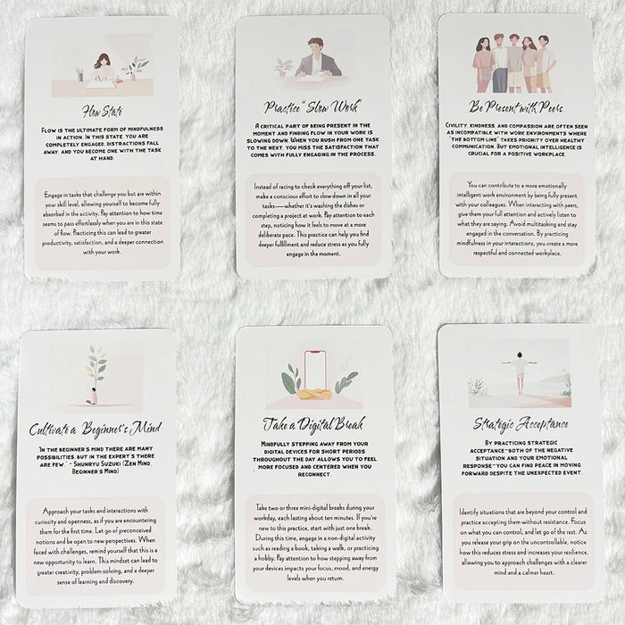Mindfulness Cards, Mindful Meditation, Gratitude, Kindness, Self Care & Relaxation, Simple Practices for Everyday Life, 12x7cm