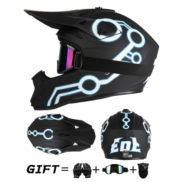 Motocross helmets for street riding safety Motorcycle Motocross Race Downhill AM DH Children Adult Universal Helmet with 3 Piece