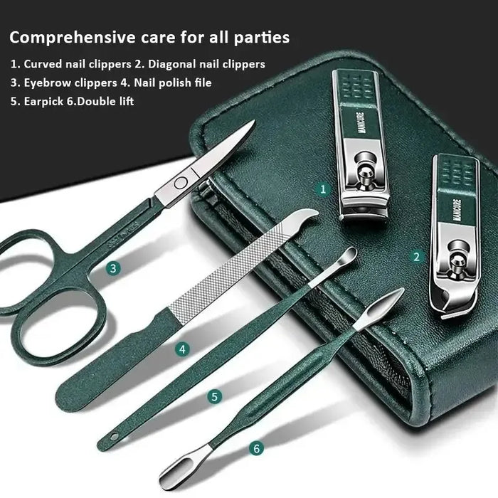6 Pcs Portable Luxury Manicure Sets Pedicure Kits Nail Clipper Set Personal Care Tools