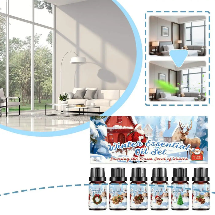 Aromatherapy Oil Set Winter Gift Collection Essential Oil Set Premium Quality Aromatherapy Diffuser Oil Luxury Presentation