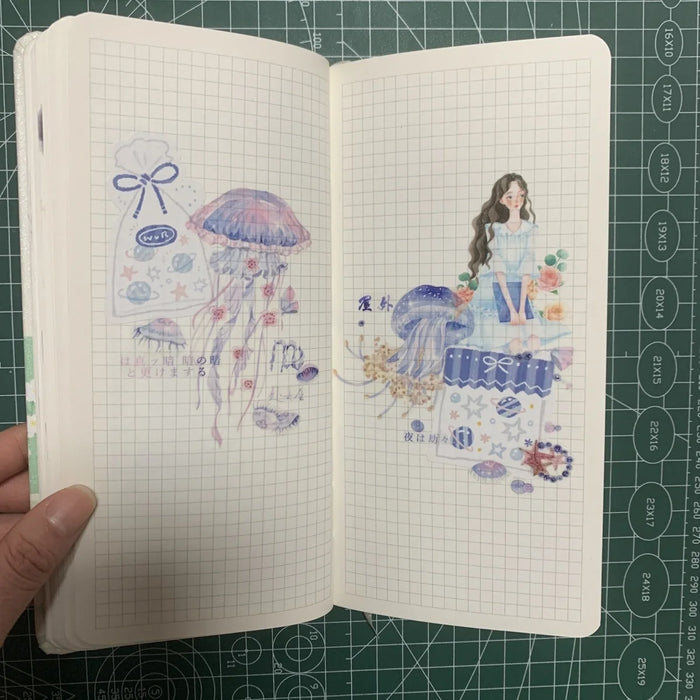 Weekly Planner Journal Notebook ‌Stylish Minimalist Cute Planning Diary Creative Portable Small Grid Notebooks Diary Stationery