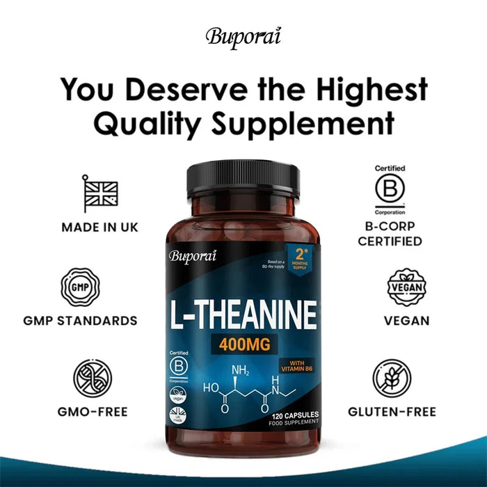 L-Theanine 400MG - Improve Mood and Reduce Anxiety, Enhancing Concentration and Cognitive Function