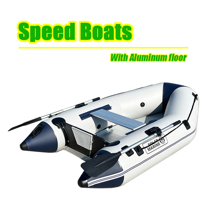 2.7M 4 Person PVC Inflatable Assault Boat Speed Kayak Raft Thickened Wear-resistant Fishing Canoe Aluminum Floor