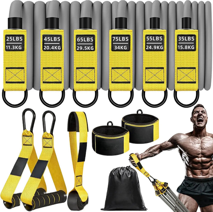 300lbs Fitness Exercises Resistance Bands Set Elastic Tubes Pull Rope Yoga Band Training Workout Equipment for Home Gym Weight