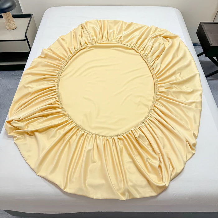Double Bed Sheets Polyester Bedding Fitted Sheet Only(no Pillowcase) Elastic Band Around Cool Mattress Cover King Size Bed Cover