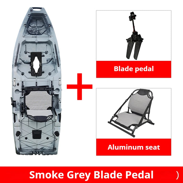 2-Seater Modular Kayak, Electric/Pedal-Driven HDPE Canoe with Aluminum Seats, Portable Fishing Boat for Lake & Ocean Recreation