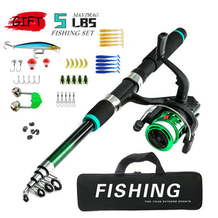 Kids Fishing Rod Reel Combo 1 8m with Soft Bait Landing Net Complete Fishing Gear