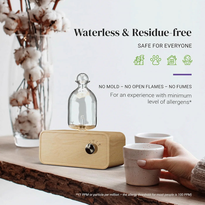 Essential Oil Diffusers for Aromatherapy Battery Operated Diffuser Air Aroma Diffuser Wood & Glass Oil Diffuser for Home Office