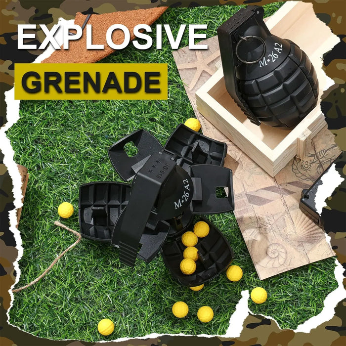 Hand Grenade Toy for Battle Game Tactical Water Bomb Toy Grenades for Outdoor Sport Role Play Prop Game Powerful Spring Impact