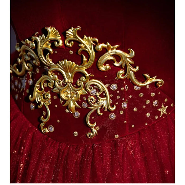 2026 New Women's Wine Red Evening Dress Fashionable Slim Fit One Shoulder Highlight Puffy Skirt Long Back Strap Dress