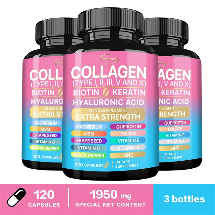 Collagen Supplement - Maintains Overall Well-being,Supports Skin Care, Nails, Hair, Antioxidants and The Immune System