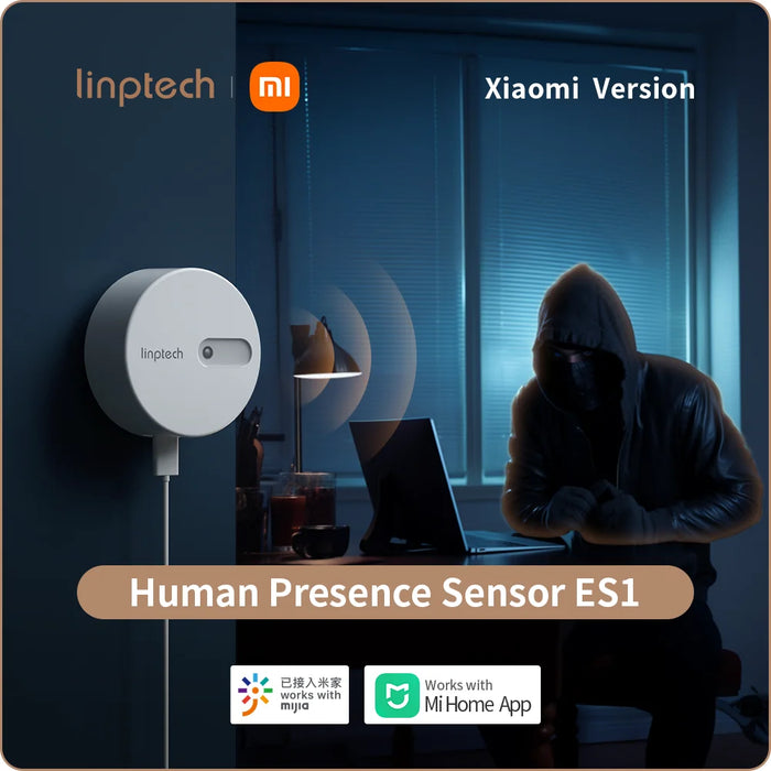 Linptech Human Body Presence Sensor ES1 Zigbee/Wifi Communication Millimeter Wave Radar Inductive Static For Xiaomi or Tuya APP