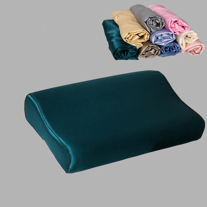 1 Pcs Luxury Satin Pillowcase 30cmx50cm/40cmx60cm Pure Color Luxury Comfortable Imtation Satin Memory Foam Pillow Cover
