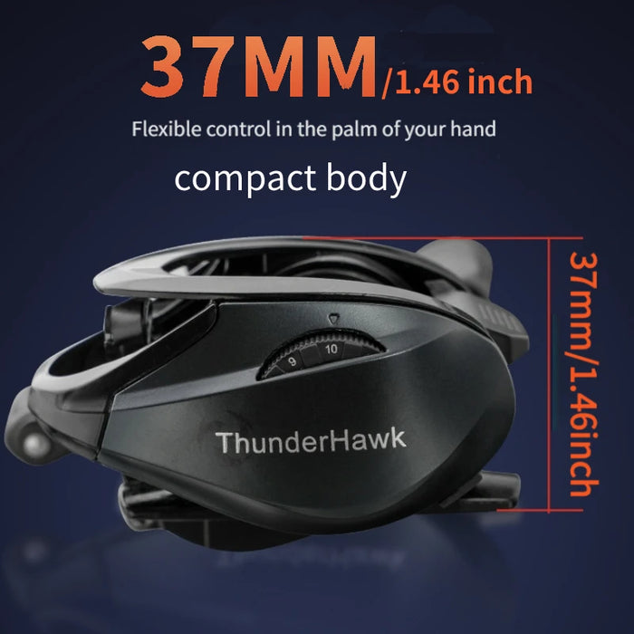 ThunderHawk Baitcasting Reel 7.0:1 Gear Ratio 4.5kg Max Drag Saltwater Ceramic/Stainless Bearings Available 5+1 BB Ultralight