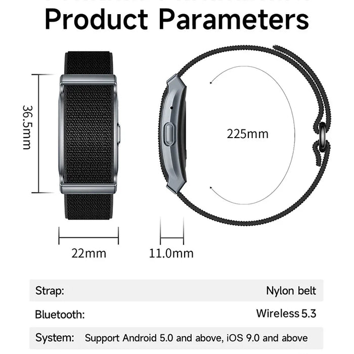 New No Screen Smart Watch HRV Sleep Monitor Pedometer Call Reminder Message Notification Smart Bracelet 100+ Sports Fitness Band