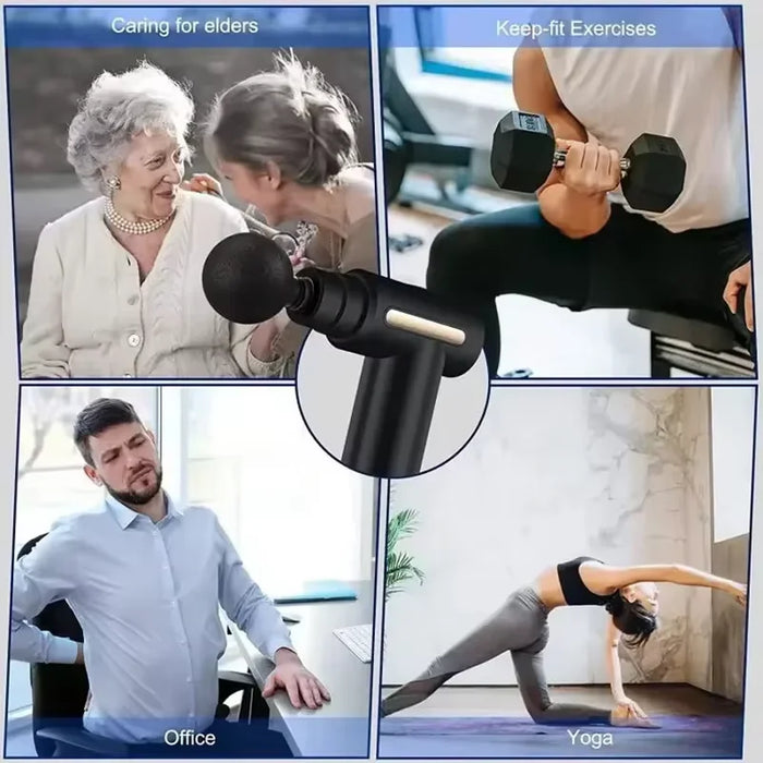 Electric Percussion Massage Gun Deep Tissue Muscle Relaxer Fascia Body Neck Back Pain Relief Fitness Recovery Tool for Shoulder