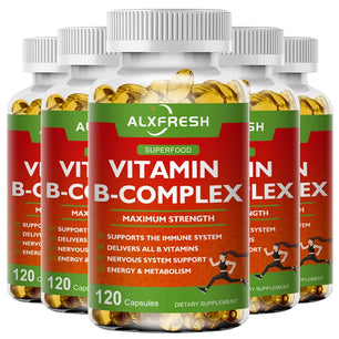 B-Complex Vitamins (B12 B1 B2 B3 B5 B6 B9 Folic Acid &Biotin) Capsule Liver, Immune System, Energy Support Nutrition Supplement