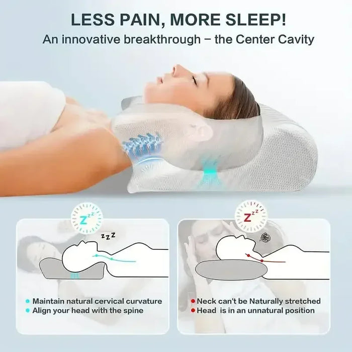 2025 Deep Sleep Pillow Horn Butterfly Pillow Neck Pillow Sleeping Pillow Slow Rebound Memory Cotton Pillow Cervical Spine Pillow