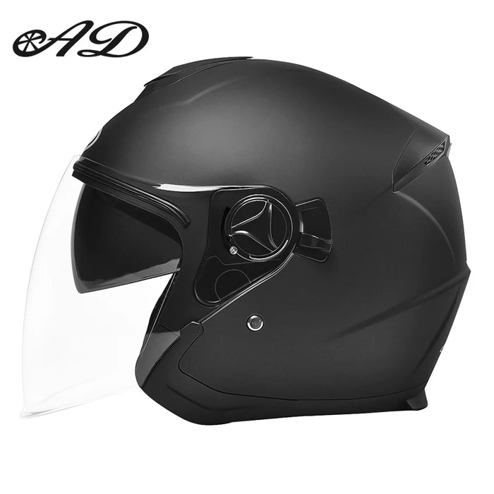 AD Motorcycles Half Helmets Summer Moto Motocross Men and Women Double Lens Electric Vehicles free size Helmets