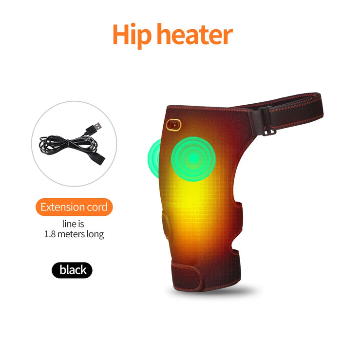Full-Wrap Hip Support Brace with Massager Sciatica Pain Relief Buttock Physical Therapy Recovery Focused Hip Heating USB-Powered