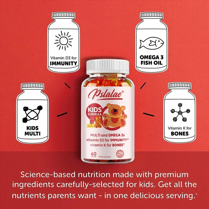 Children's Multivitamin Gummies - Support Brain Health, Enhance Immunity, Improve Memory and Concentration